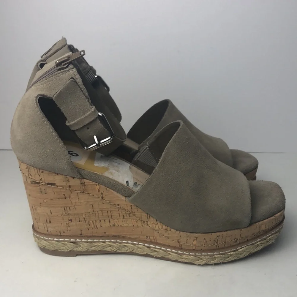 Dolce Vita Otto Espadrille Peep Toe Wedges Sandals 9.5